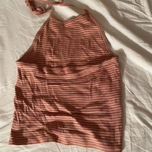 American Eagle Pink Striped Halter